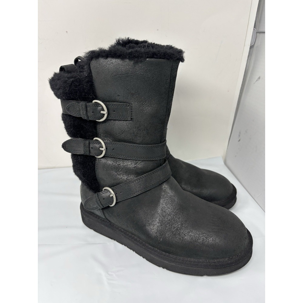 Ugg Black Shearling Water Resistant Treadlite w becket Size 6